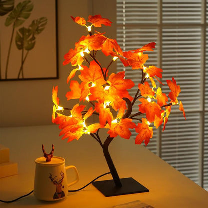 Autumn Maple Leaves LED Lamp - Sparkly Trees