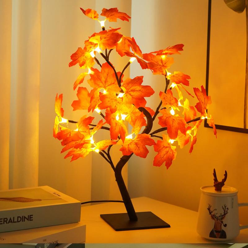 Autumn Maple Leaves LED Lamp - Sparkly Trees