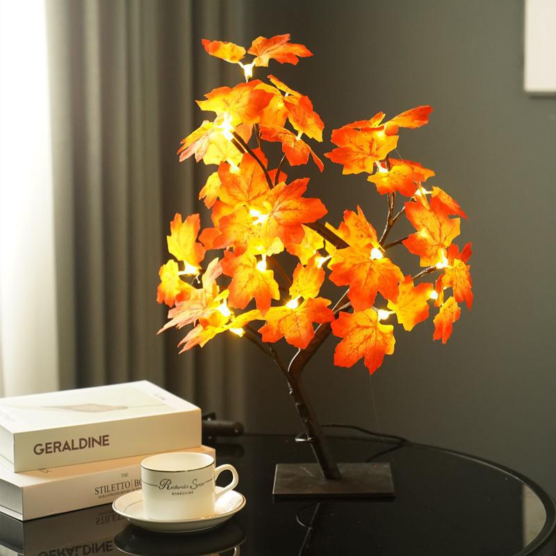 Autumn Maple Leaves LED Lamp - Sparkly Trees