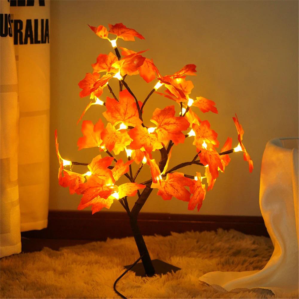 Autumn Maple Leaves LED Lamp - Sparkly Trees