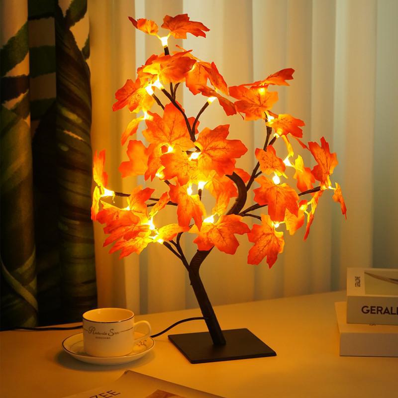 Autumn Maple Leaves LED Lamp - Sparkly Trees