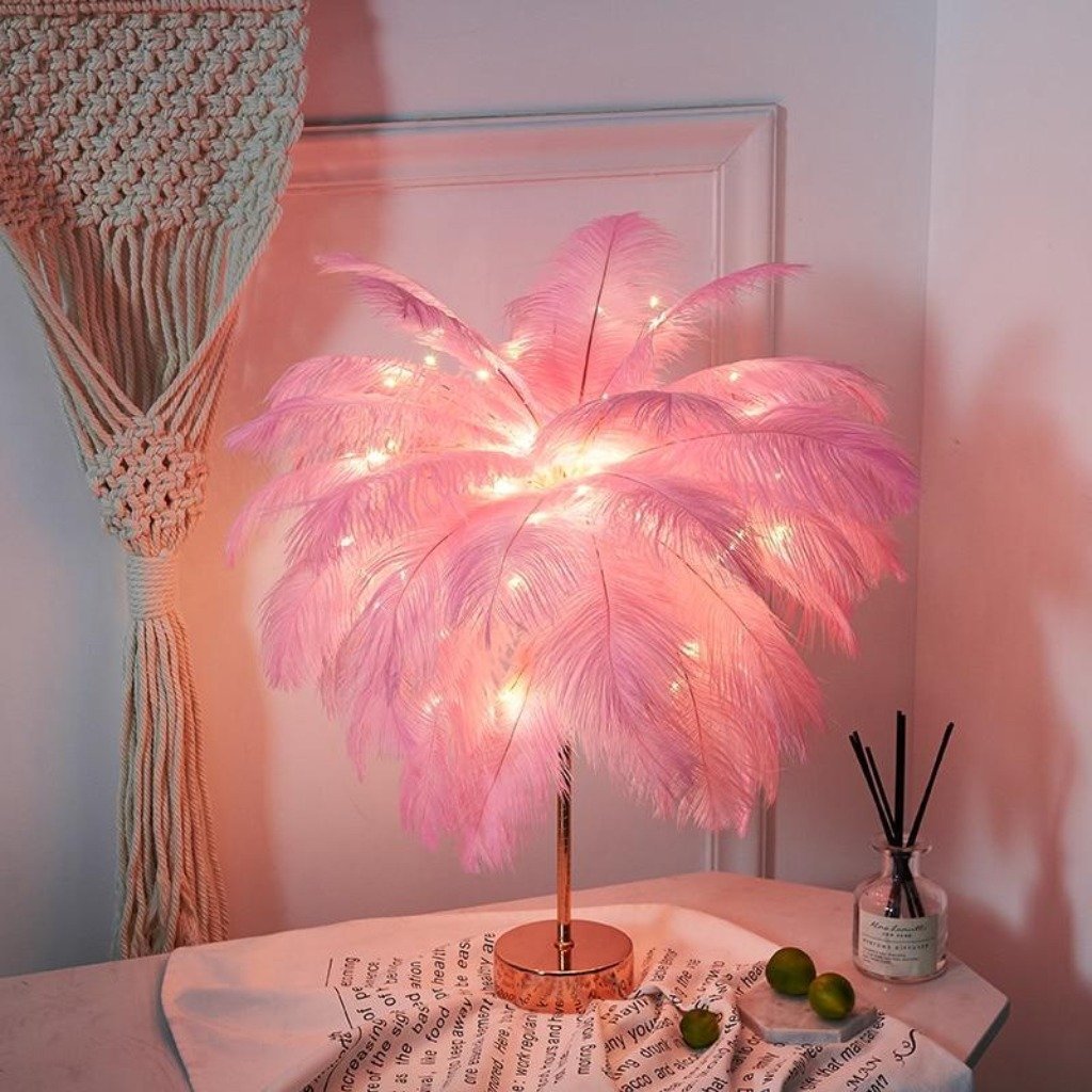 Feather Palm Tree RC Lamp | Sparkly Trees™ - Sparkly Trees