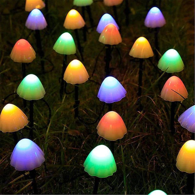 Mushroom Fairy Lights - Solar LED String - Sparkly Trees