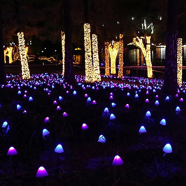 Mushroom Fairy Lights - Solar LED String - Sparkly Trees