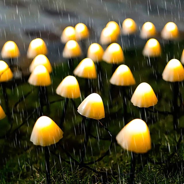 Mushroom Fairy Lights - Solar LED String - Sparkly Trees