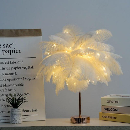 Feather Palm Tree RC Lamp | Sparkly Trees™
